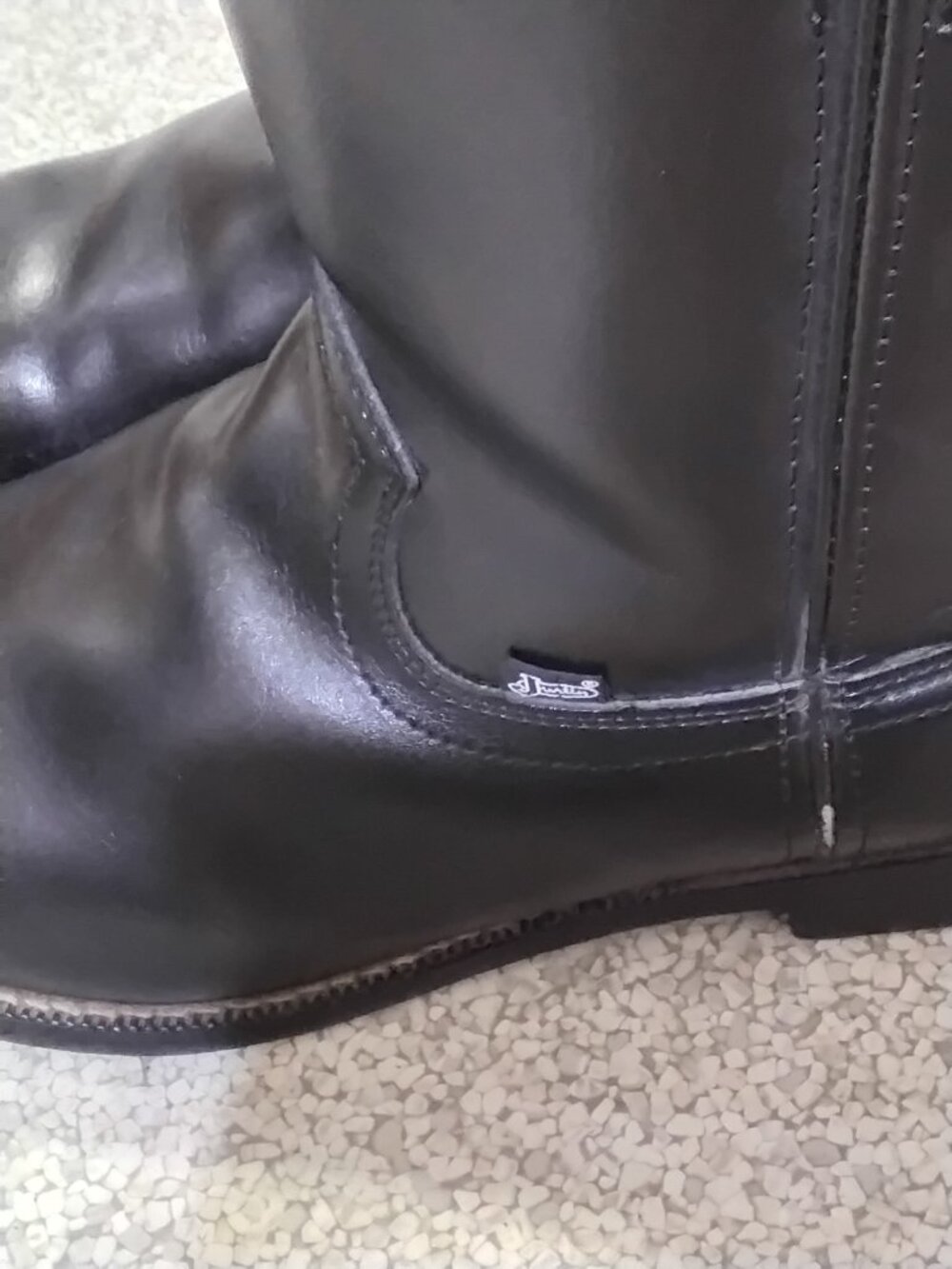 Justin Men's Temple 10" Black Leather Roper Western Boots | JB3000 | Size 12D - Picture 3 of 10